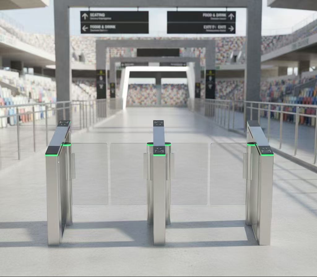 Kääntyvä kääntöportti, joka yhdistää kasvojen ja kämmensuonien tunnistuksen luotettavaan kulunvalvontaan